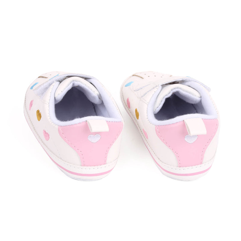 Lovely Hearts Baby Shoes - White