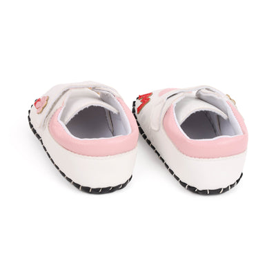 White Hearts Baby Shoes 