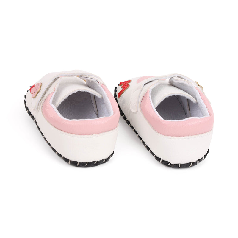 White Hearts Baby Shoes
