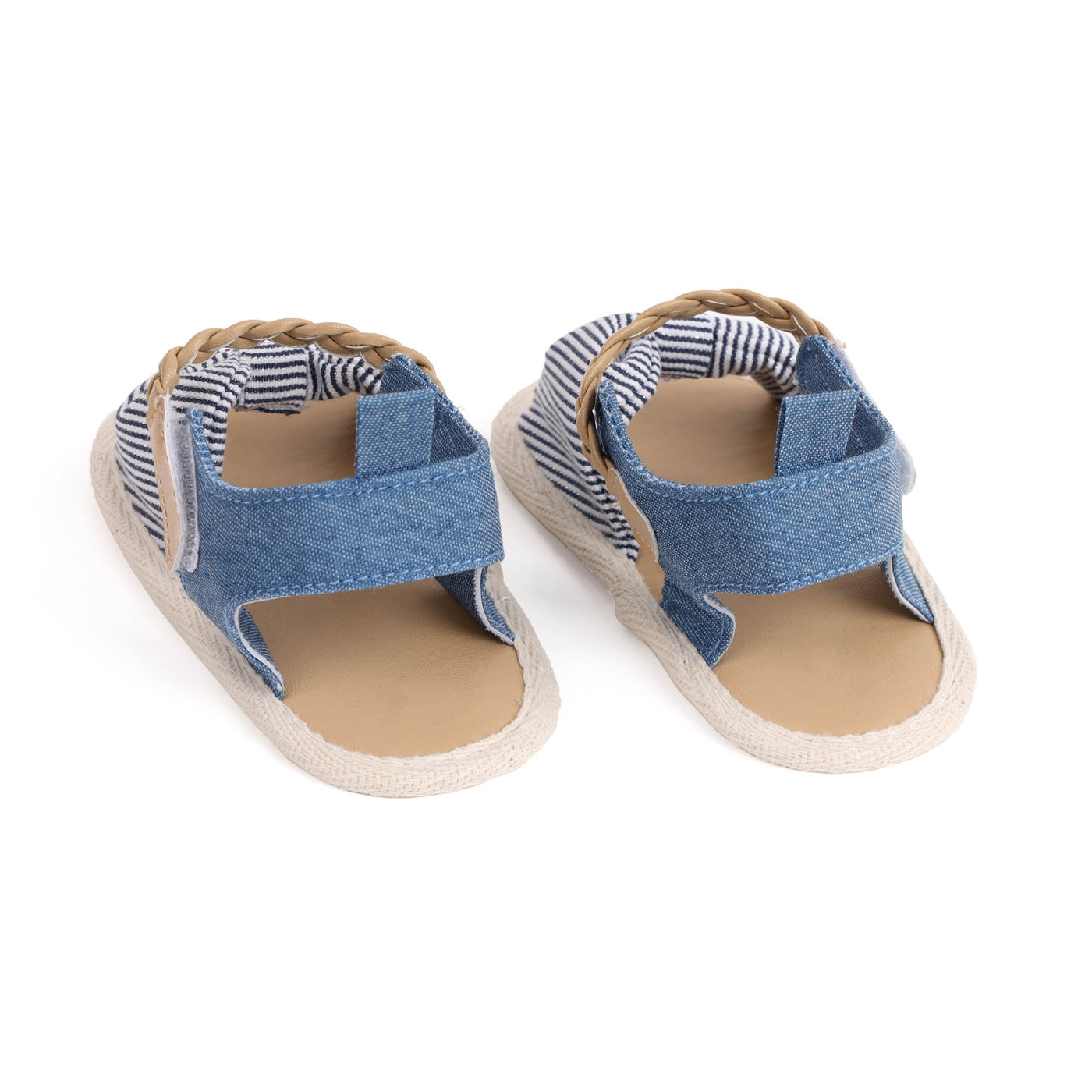 Knotted Stripes Denim Sandals