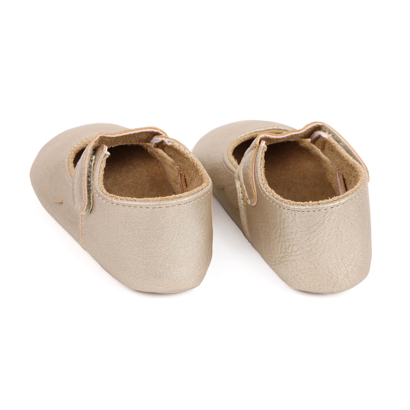 Golden Ruffle Baby Shoes
