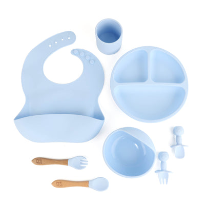 Sky Blue Silicone Mealtime Set