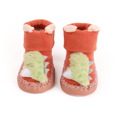 Orange Dino Booties