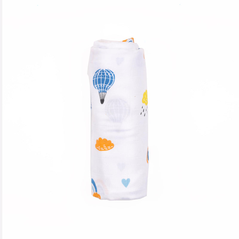 Blue Rainbows Bamboo Swaddle