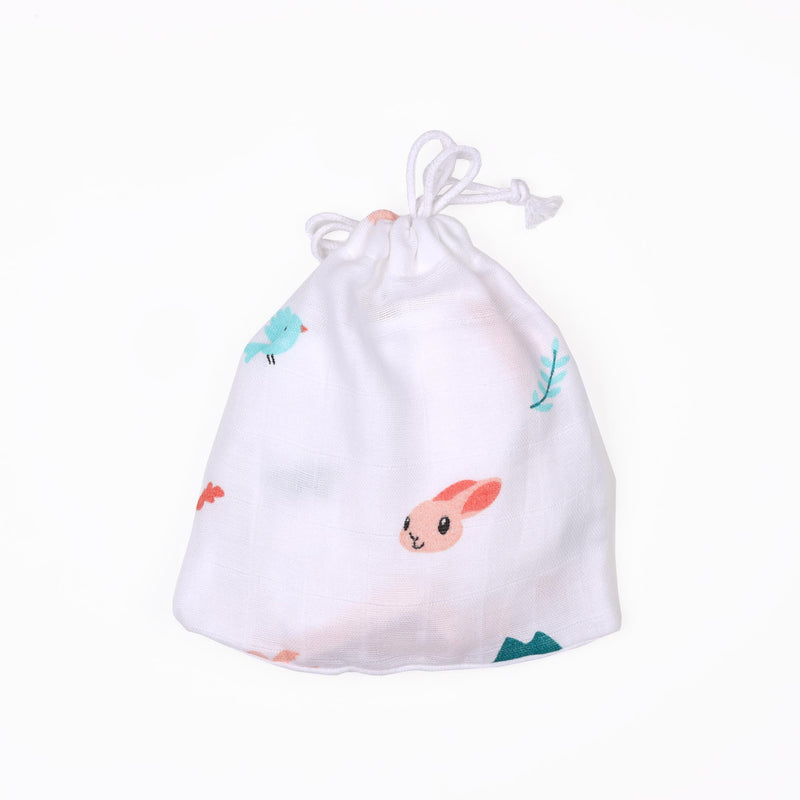 Pink Bunny Organic Bandana Bibs - 2 pack