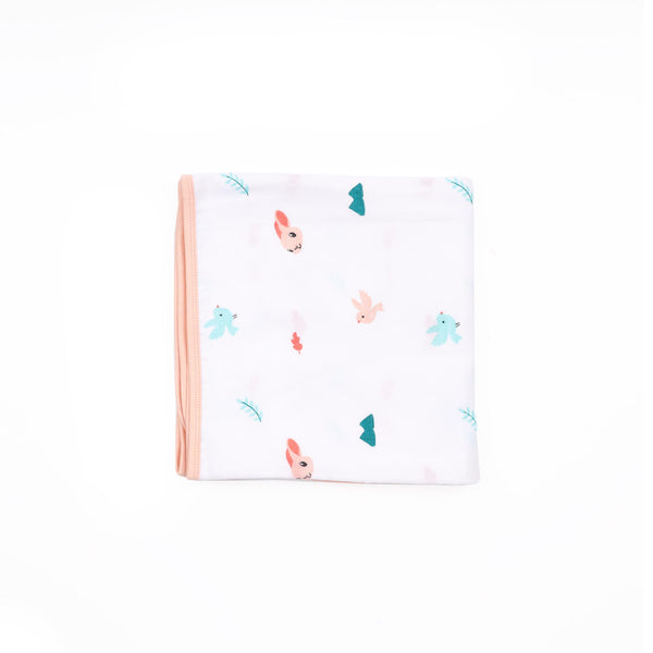 Pink Bunnies Organic Reversible Blanket