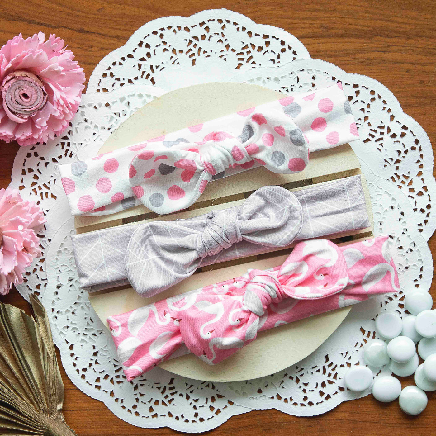 Blush Swan Headband Set-  3 Pack