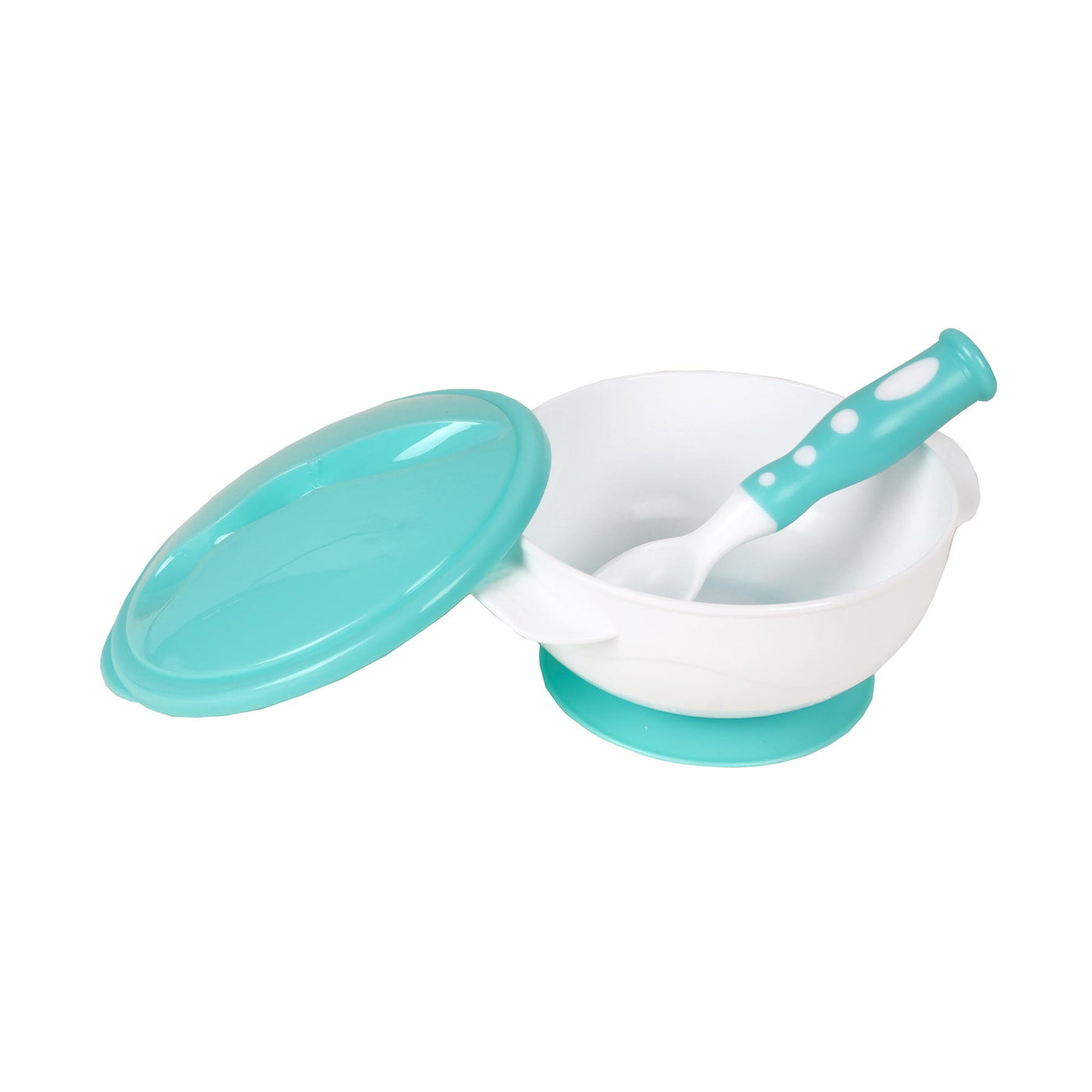 Sea Blue Suction Bowl with Spoon