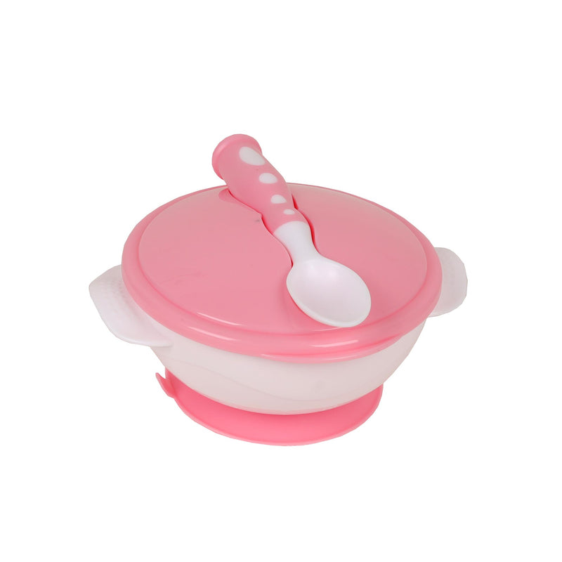 Baby Pink Suction Bowl with spoon