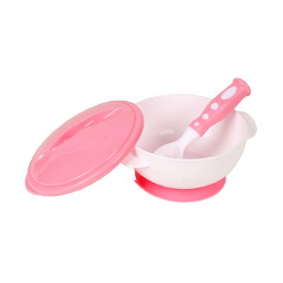 Baby Pink Suction Bowl with spoon