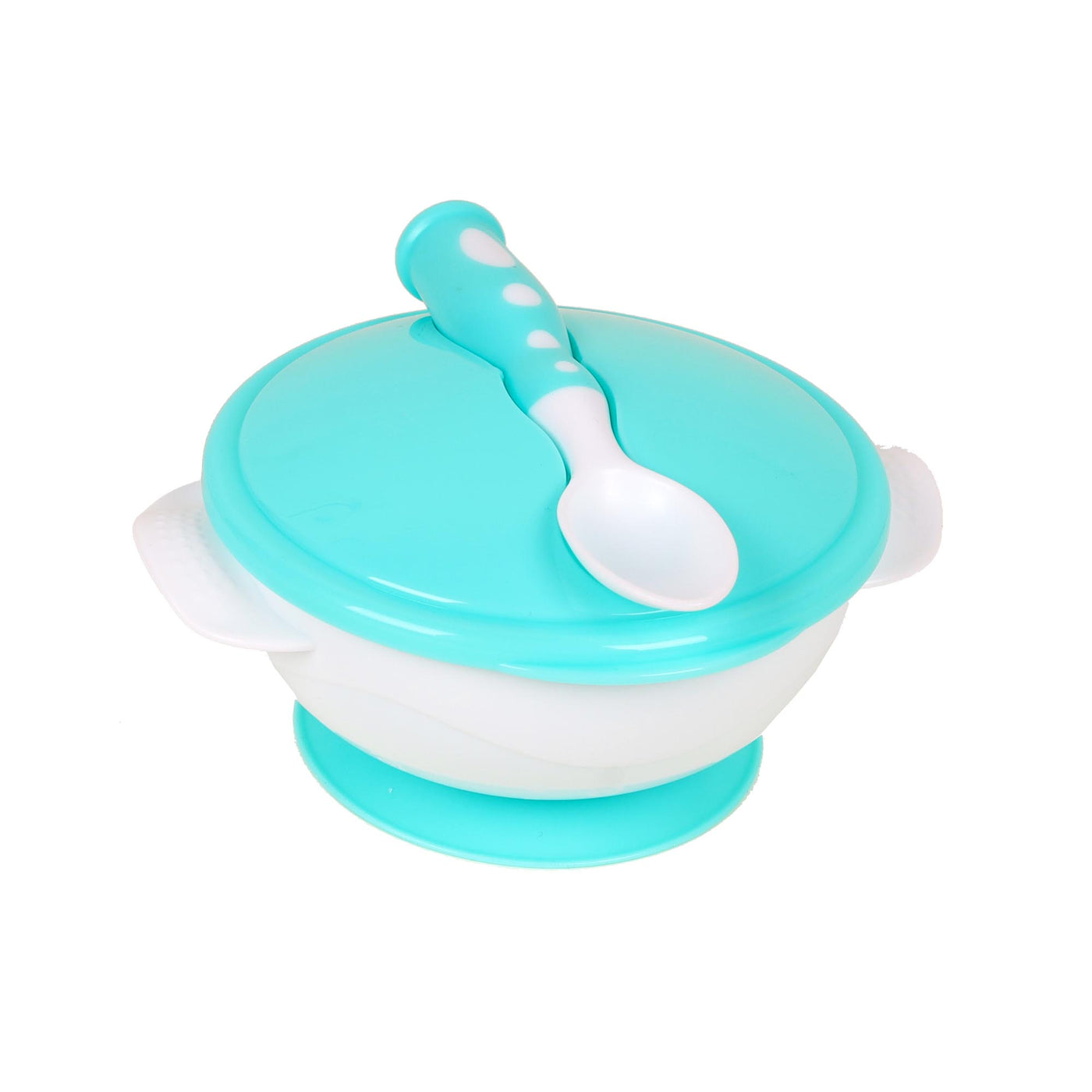 Sea Blue Suction Bowl with Spoon