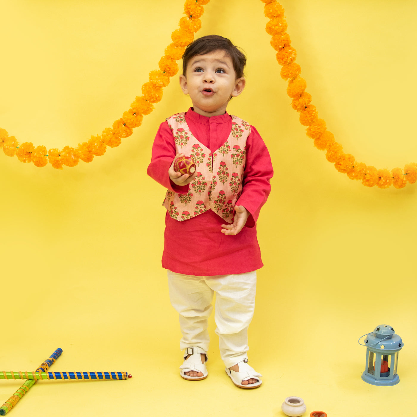 Cute Kurta Pyjama & Jacket Set