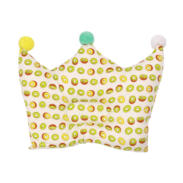 Cutie Kiwi Crown Pillow with Pom Pom