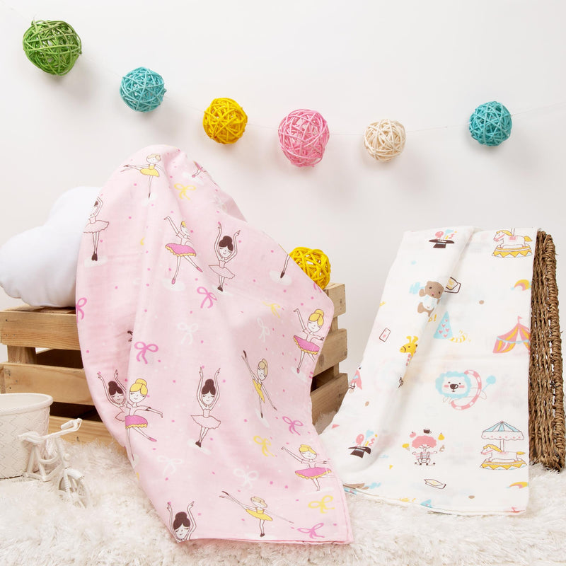 Circus Ballerina Cotton Swaddles - 2 pack