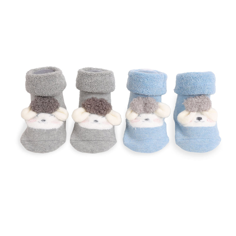 Baby Sheep Blue & Grey 3D Socks - 2 Pack
