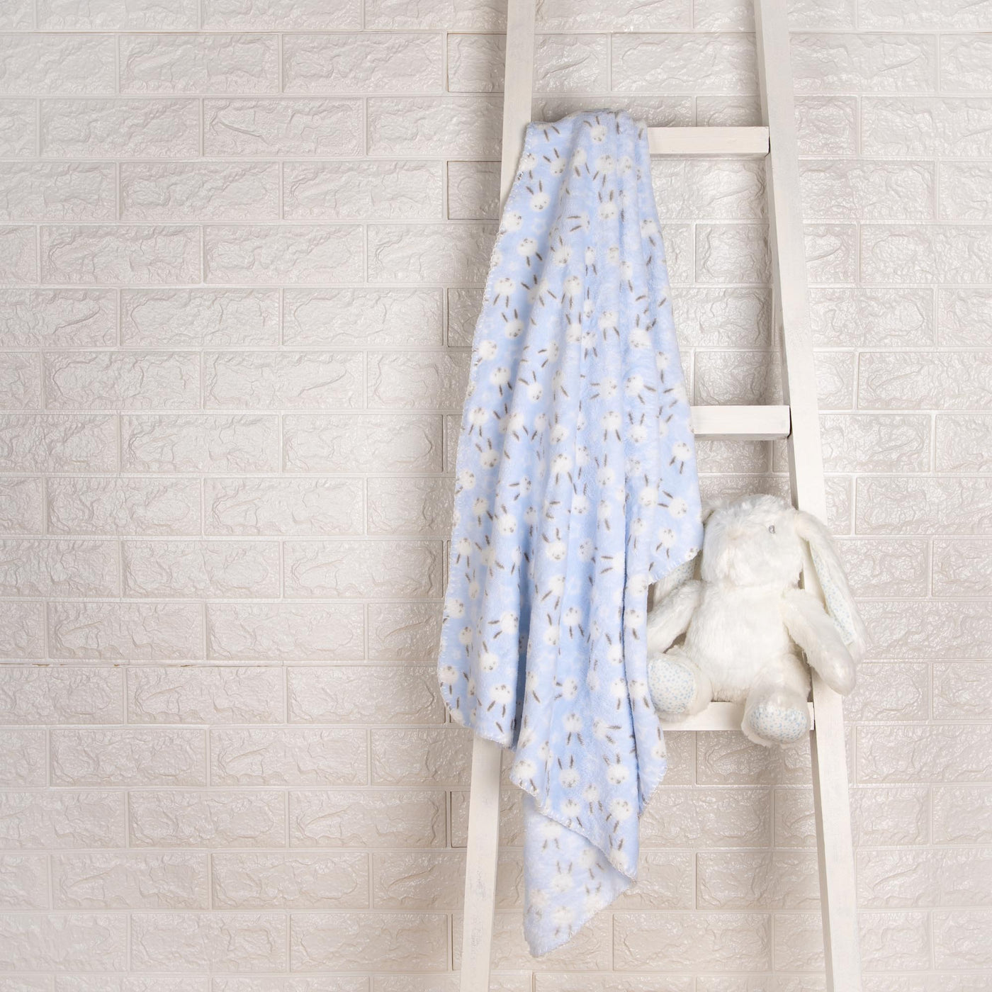 Blue Bunny Blanket with Toy