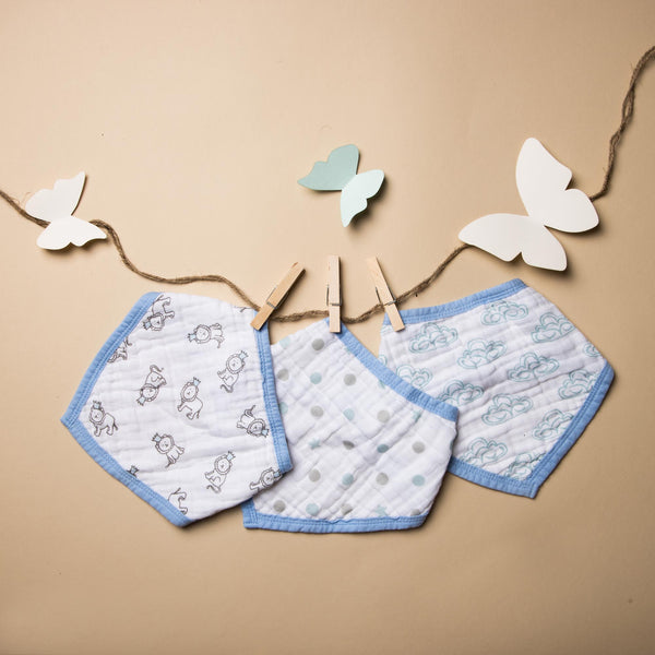 Lions & Clouds Muslin Bandana Bibs - 3 pack