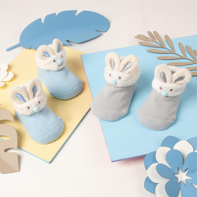 Blue Bunny Friends 3D Socks