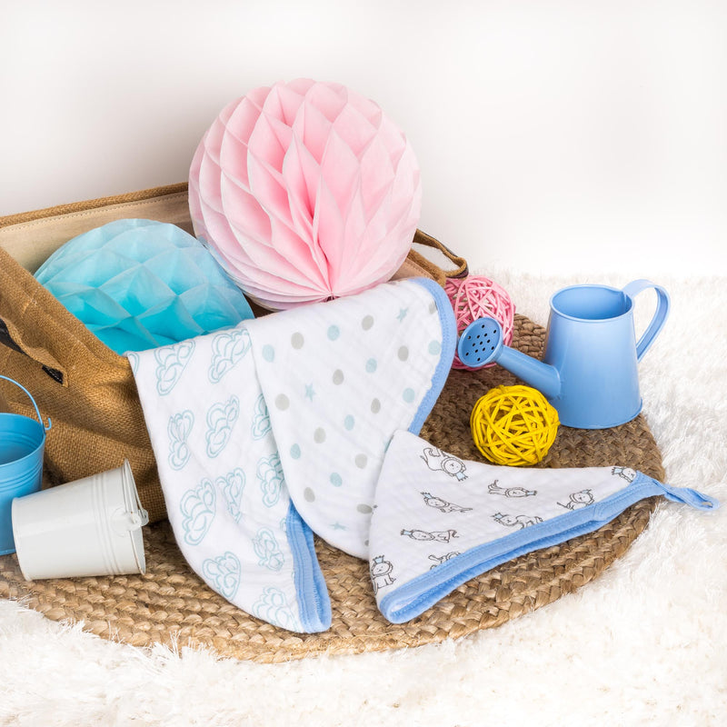 Blue Lions Muslin Wash Cloth - 3 pack