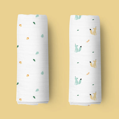 Baby Squirrel Organic Swaddle - 2 pack