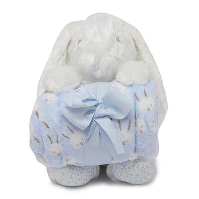 Blue Bunny Blanket with Toy