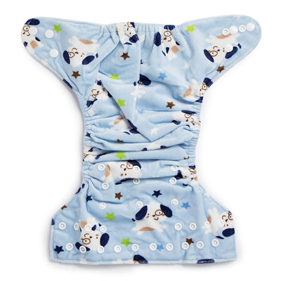 Friendly Dog with Glasses Reusable Velvet Cloth Diaper