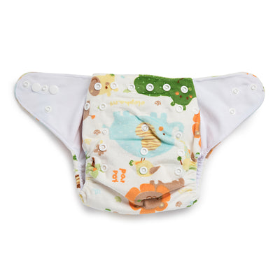 Lions & Elephants Reusable Velvet Cloth Diaper