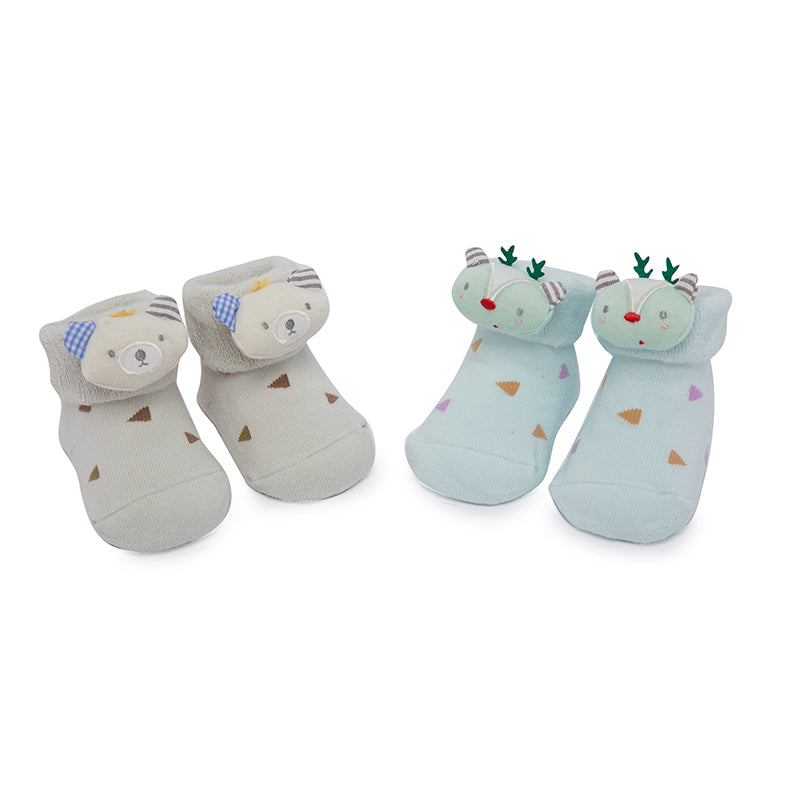Teddy & Reindeer 3D Socks - 2 pack