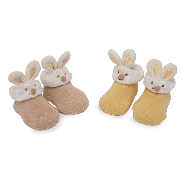 Yellow Bunny Friends 3D Socks