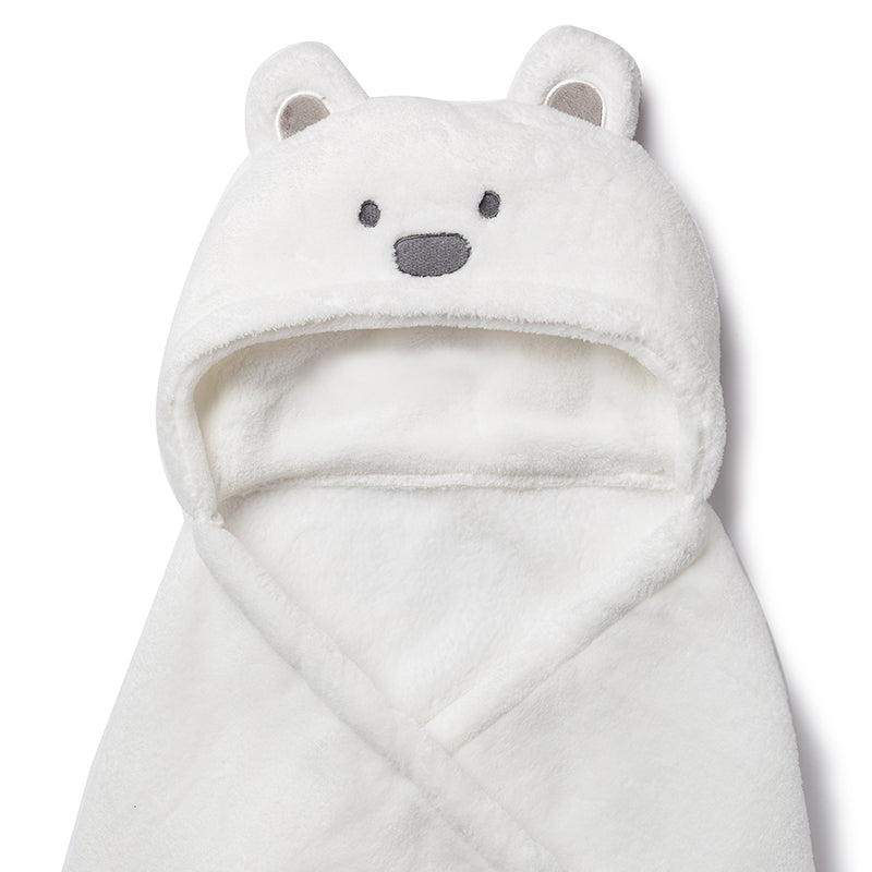 White Hooded Fur Blanket
