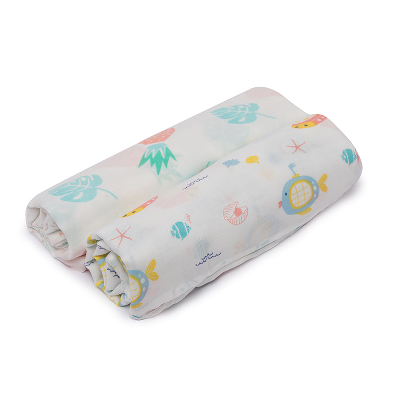 Strawberry Seas Cotton Swaddles - 2 pack