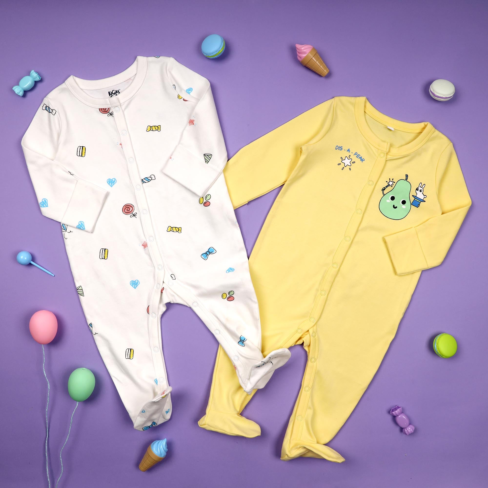Party Pear Sleepsuits - 2 Pack