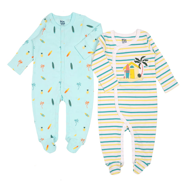 Surfer Baby Sleepsuits - 2 Pack