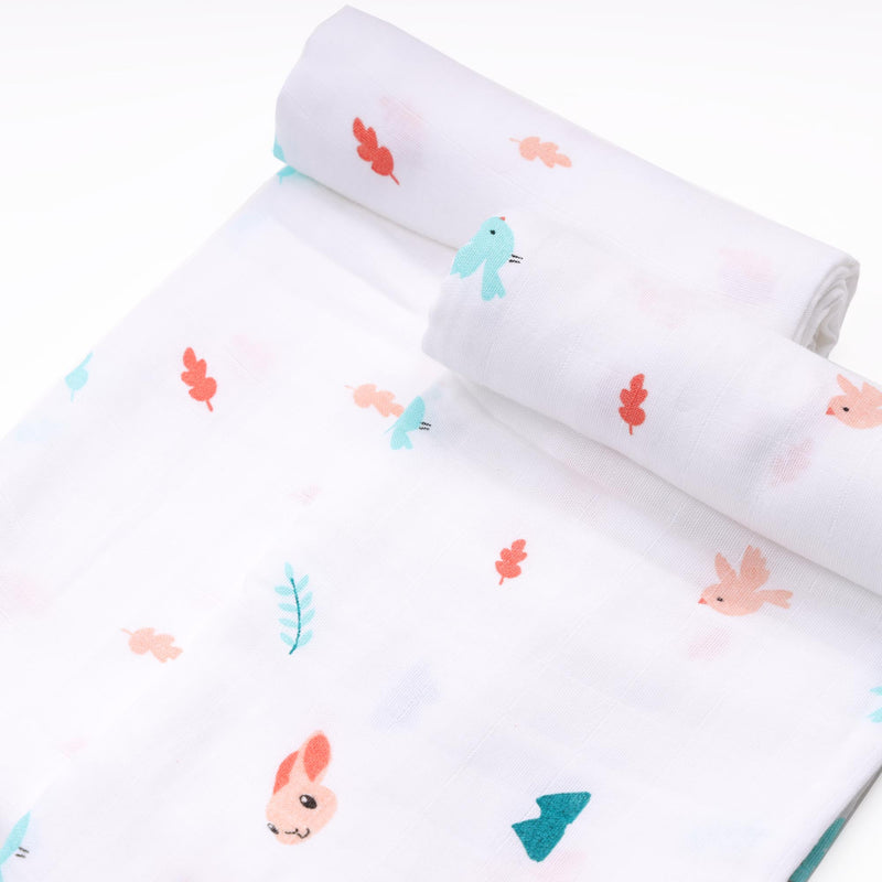 Pink Bunnies Organic Swaddle - 2 pack