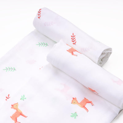 Pink Deers Organic Swaddle - 2 pack