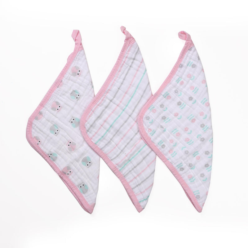 Pink Snails Muslin Wash Cloth - 3 Pack