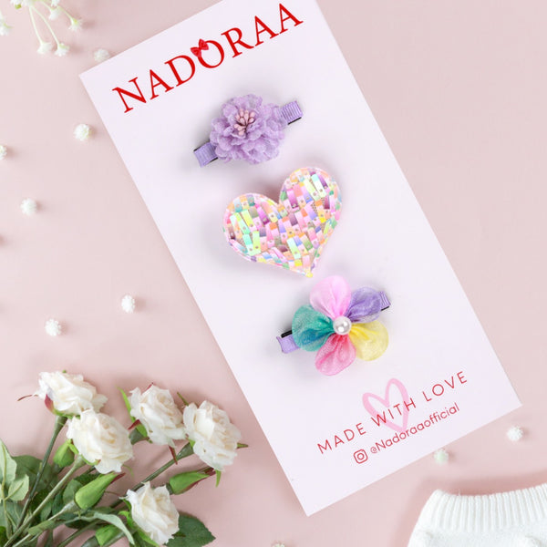Lovely Lavender Hairclips- 3 Pack
