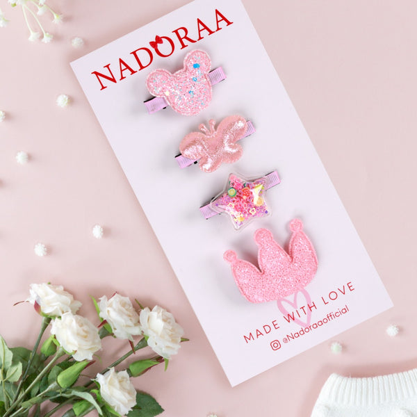 Butterfly Baby Pink Hairclips - 4 Pack