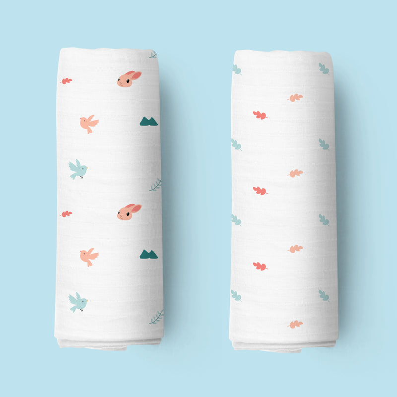 Pink Bunnies Organic Swaddle - 2 pack
