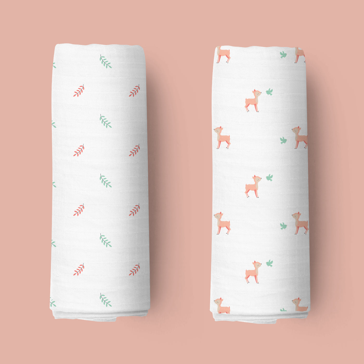 Pink Deers Organic Swaddle - 2 pack